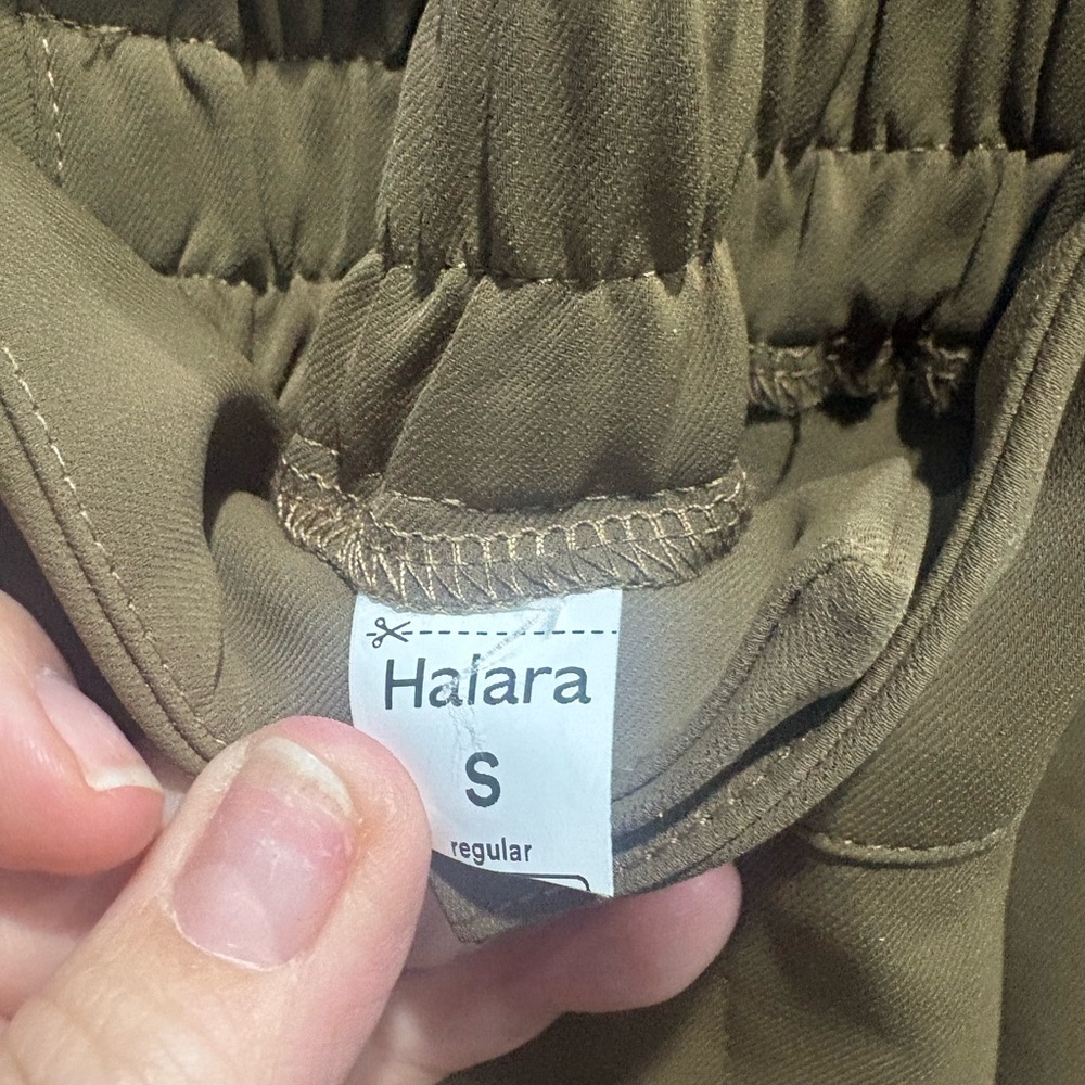 HALARA Wide Leg Pants in Olive Green waist 14 - Picture 4 of 6